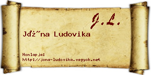 Jóna Ludovika névjegykártya